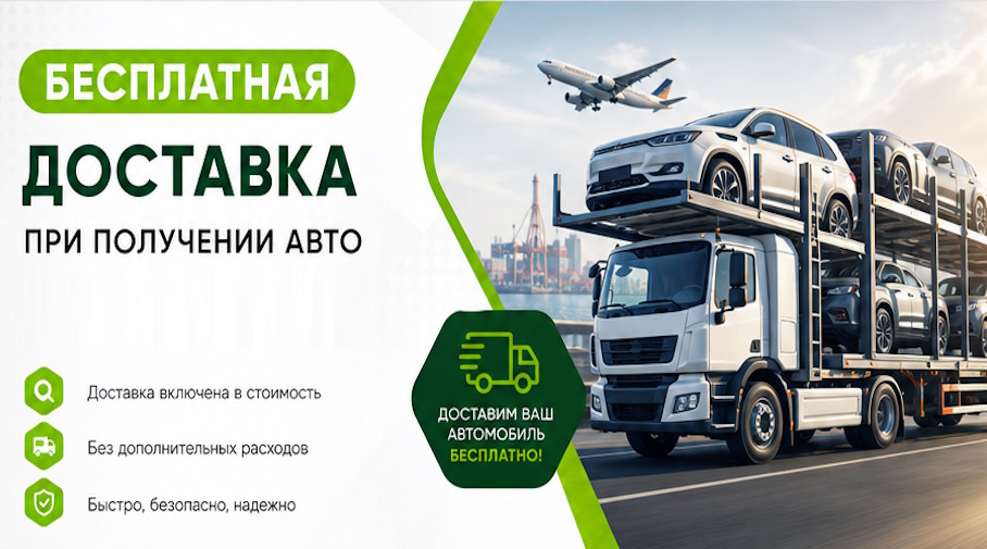 Акция! Бесплатная доставка по Апшеронске при получении авто